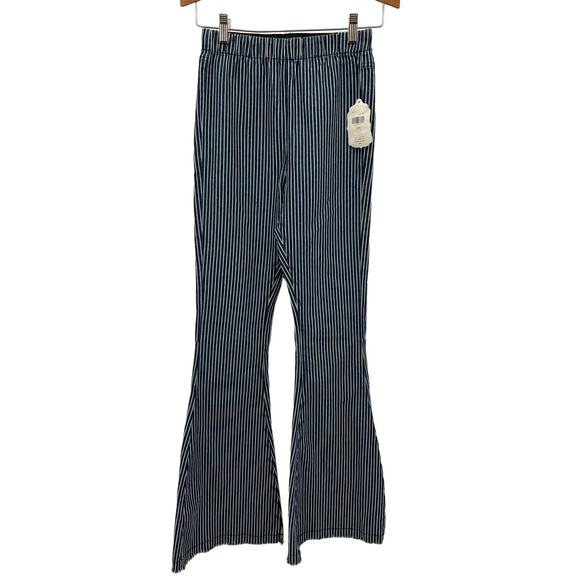 Altar’d State Flared Vertical Striped Pull-on Jeans Women's size Small NWT - Picture 2 of 6